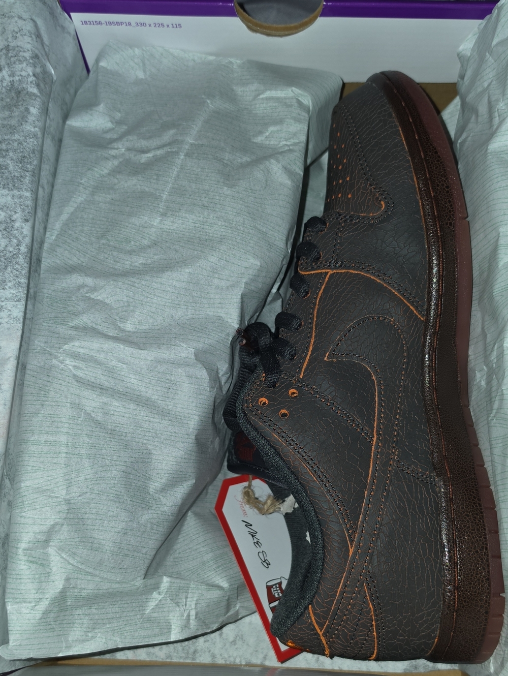 Nike Men's Black and Brown Low-Top Leather Sneakers